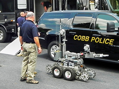 bomb squad with squad car