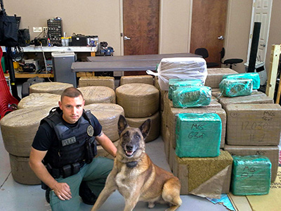 police k9 with evidence